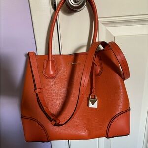 Michael Kors tangerine pebble leather shoulder/crossbody bag